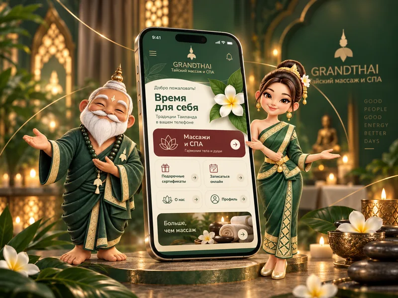 Тай и Мали приглашают познакомиться с приложением GRANDTHAI для массажа и СПА