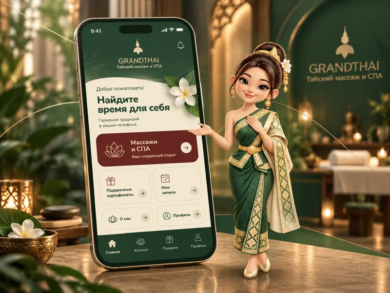 Мали представляет будущее приложение GRANDTHAI в интерьере тайского СПА